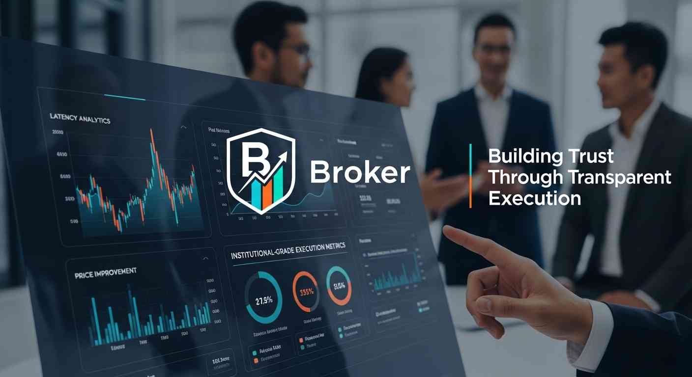 Broker branding in fintech for evaluating institutional-grade execution and user trust